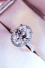 Bague Moissanite 2 Carats Plaquée Platine