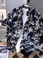 Chemise Boutonnée Imprimée Manches Courtes Homme