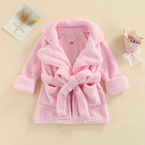 Peignoir Bébé en Flanelle - Uni ou Léopard