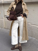 Trench Boutonné Doublure À Carreaux