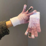 Gants Tricotés Motif Flocon De Neige