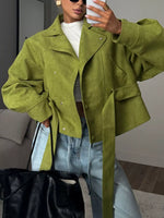 Veste Courte Manches Longues Taille Nouée