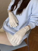 Gants Chauds Tricot Torsadé