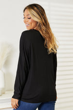 Haut Col Rond Manches Longues Détail Couture