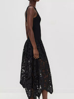 Robe Midi Sans Manches Côtelé Crochet