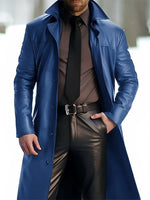 Manteau Long en Cuir Noir & Ensemble Sophistiqué — Esprit Executive Luxury