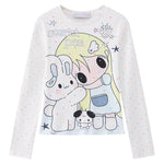 T-Shirt Manches Longues Fille "Sweet Pea & Friends" — Blanc Confettis Pastel