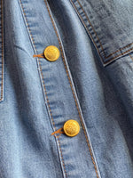 Robe en Jean Boutonnée Manches Courtes