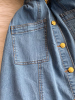Robe en Jean Boutonnée Manches Courtes