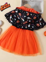 Ensemble Robe Fantôme & Cape à Capuche Halloween Fille