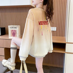 Sweatshirt Femme Dégradé à Col Rond et Manches Longues