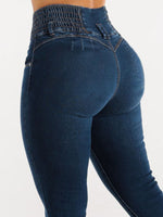 Jean Taille Haute Skinny Boutonné Galbant