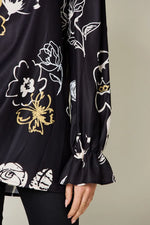 Blouse Imprimée Manches Volantées