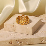 Bague Ajourée Plaqué Or 18K