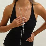 Collier Lariat Papillon À Pompon Strass