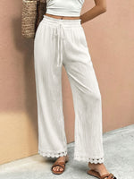 Pantalon Large Liseré Dentelle