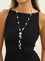 Collier Pendentif Perle & Rose Élégant