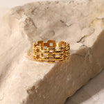 Bague Ajourée Plaqué Or 18K