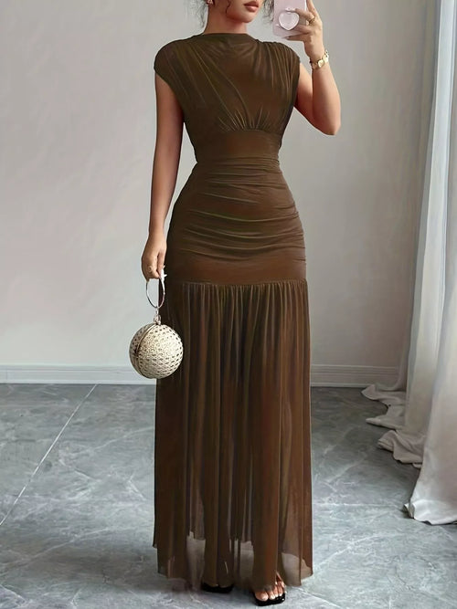 Robe Longue Moulante Froncée