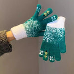 Gants Tricotés Motif Flocon De Neige