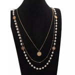 Collier Multi-Rangs Perles & Pièce