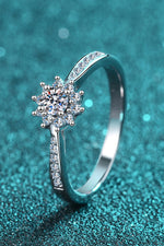 Bague Flocon Moissanite Plaquée Rhodium