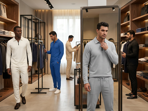 Ensemble Polo Zip & Pantalon Homme — Style Smart Athleisure