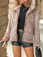 Veste Boutonnée Duveteuse À Poches