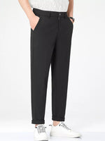 Pantalon Élégant à Pinces & Coupe Droite — Style Business Casual