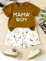 Ensemble T-Shirt " Mama's Boy " & Short Garçon