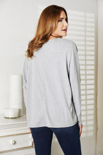 Haut Col Rond Manches Longues Détail Couture