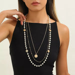 Collier Multi-Rangs Perles & Pièce