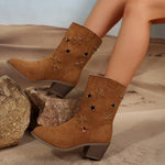Bottines Talon Carré Découpe Étoile