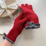 Gants Tricotés Ornés D'un Nœud