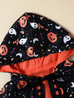 Ensemble Robe Fantôme & Cape à Capuche Halloween Fille