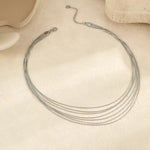Collier Multi-Rangs Acier Inoxydable