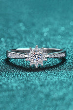 Bague Flocon Moissanite Plaquée Rhodium