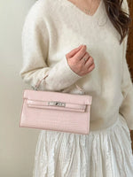 Sac Bandoulière Effet Croco Cuir