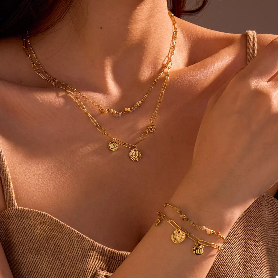 Collier Double Rang Plaqué Or 18K