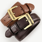 Ceinture En Cuir Boucle Dorée