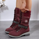 Bottes Mi-Mollet Grises à Lacets & Sangles Bijoux — Style Chic Alpine & Kawaii Distingué