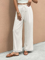 Pantalon Large Liseré Dentelle
