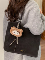 Sac À Main Structuré & Breloque Peluche Amovible