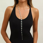 Collier Lariat Papillon À Pompon Strass