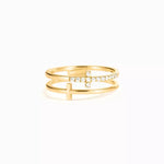 Bague Double Anneau Croisé