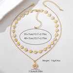 Collier Marguerite 2 Pièces Plaqué Or 18K