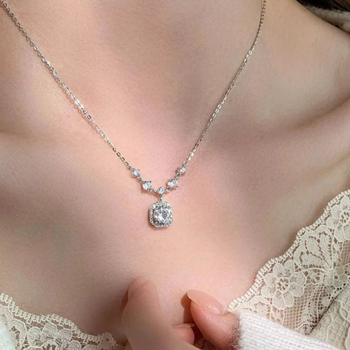 Collier Pendentif Moissanite 2 Carats Argent 925