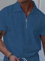 Polo Zippé Manches Courtes Homme