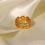 Bague Ajourée Plaqué Or 18K