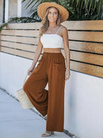 Taille Haute Pantalon Large Avec Poches